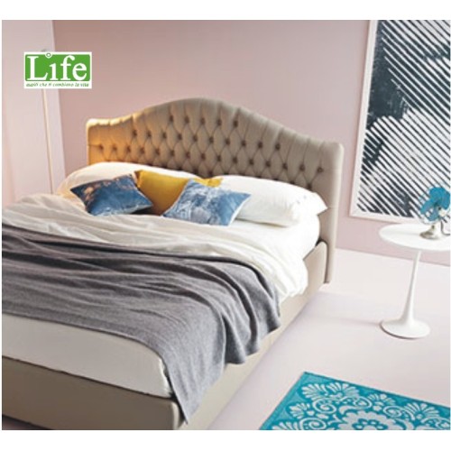 Struttura letto in vera pelle per anziani e disabili modello Discreet Capitonè