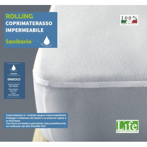 Coprimaterasso Sanitario Impermeabile per Letto rotante ROLLING Plus NOCE