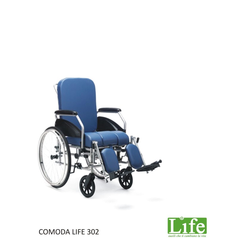 Sedia a rotelle imbottita economica per disabili modello Comoda E/500