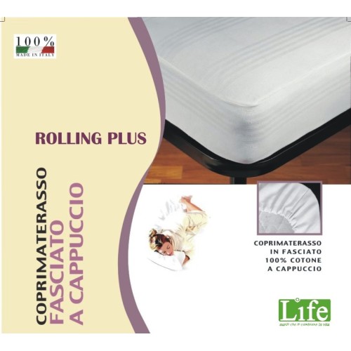 Coprimaterasso 100% cotone  per letto ROLLING  Plus NOCE