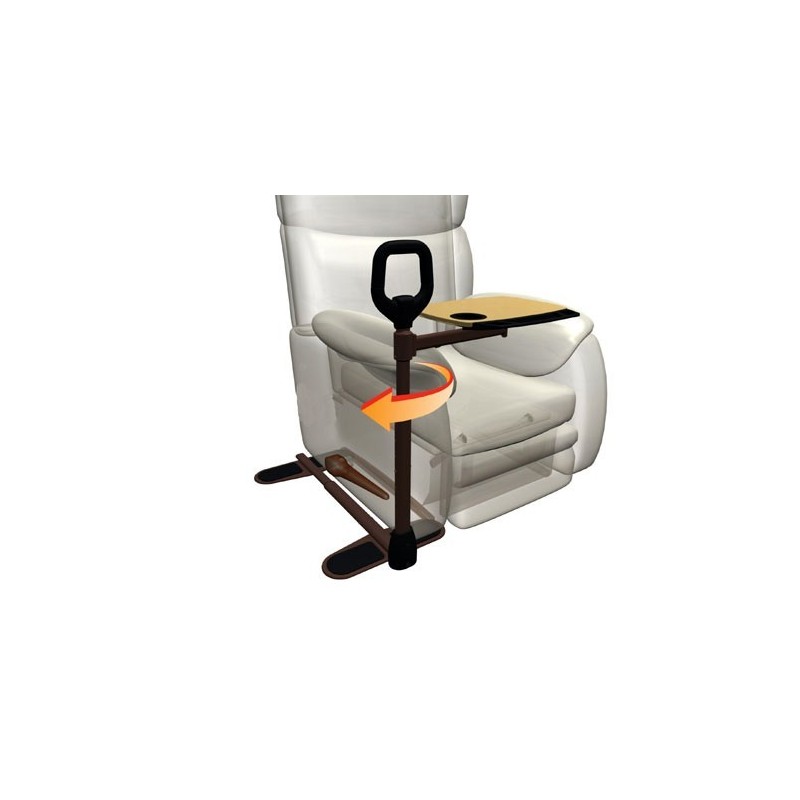 Liberty l'ausilio che aiuta ad alzarsi e sedersi, dotato di tavolino girevole, che si adatta alla tua poltrona e divano.