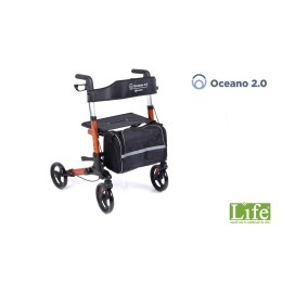 Rollator pieghevole in alluminio verniciato – 4 ruote – OCEANO 2.0