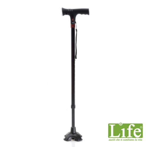 Bastone in alluminio con luce di cortesia e avviso acustico – Regolabile in altezza – Brio
