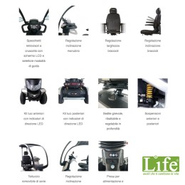 Tettuccio Scooter elettrico 260 4 ruote per anziani e disabili - Portata max 203 Kg