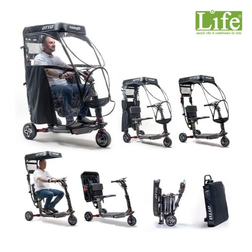 Tettuccio parasole e antipioggia pieghevole ATTO: scooter elettrico pieghevole  per anziani e disabili