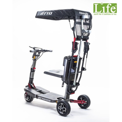 Tettuccio parasole e antipioggia pieghevole ATTO: scooter elettrico pieghevole  per anziani e disabili