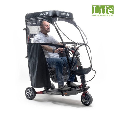 Tettuccio parasole e antipioggia pieghevole ATTO: scooter elettrico pieghevole  per anziani e disabili