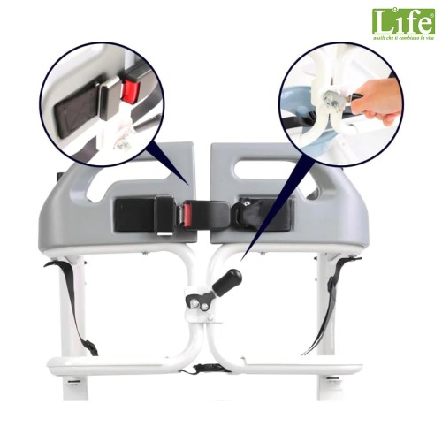 Sedia di trasferimento toilette per anziani con ruote SollevoLife