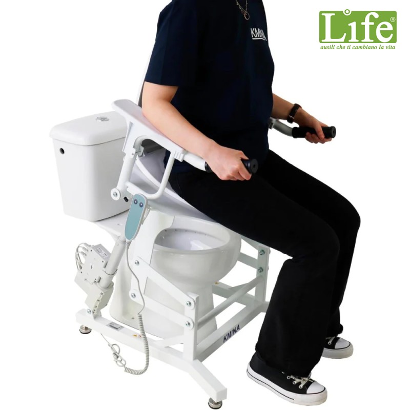 Sollevatore WC elettrico per anziani con coperchio e bracciolo MiSolleva basic