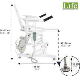 dimensioni Sollevatore WC elettrico per anziani con coperchio e bracciolo MiSolleva basic