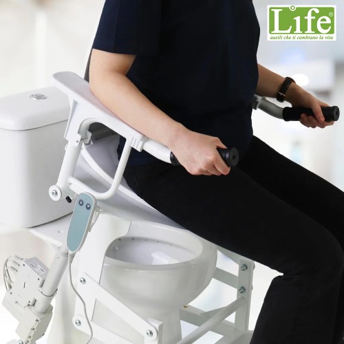 Sollevatore WC elettrico per anziani con coperchio e bracciolo MiSolleva basic