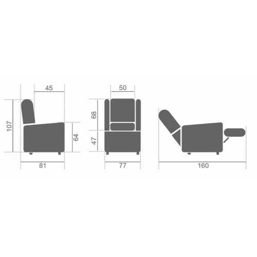 Poltrona relax motorizzata k59 con sistema Lift/Relax/Comfort e Roller System per la movimentazione su ruote
