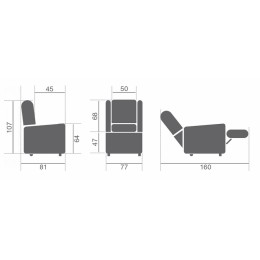 Poltrona relax motorizzata k59 con sistema Lift/Relax/Comfort e Roller System per la movimentazione su ruote