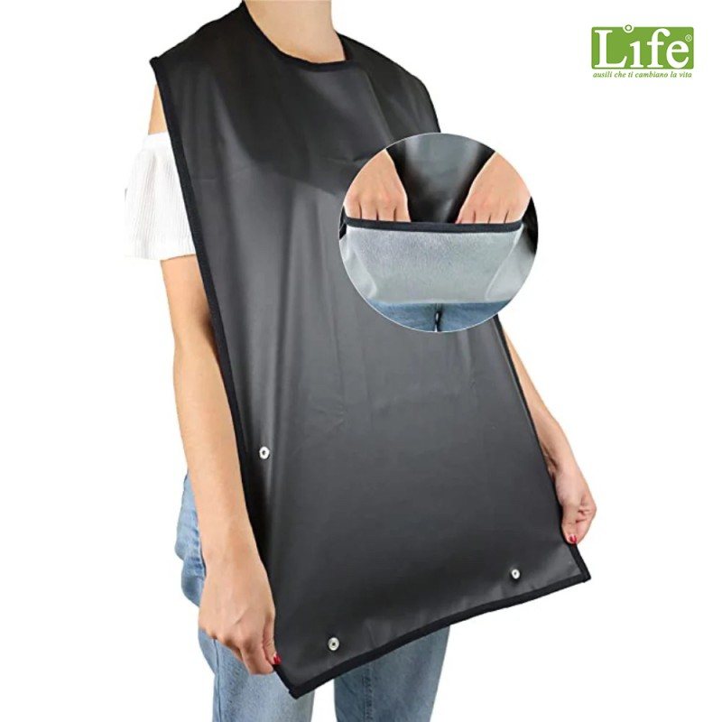 Bavaglino impermeabile per anziani e disabili per proteggere i vestiti