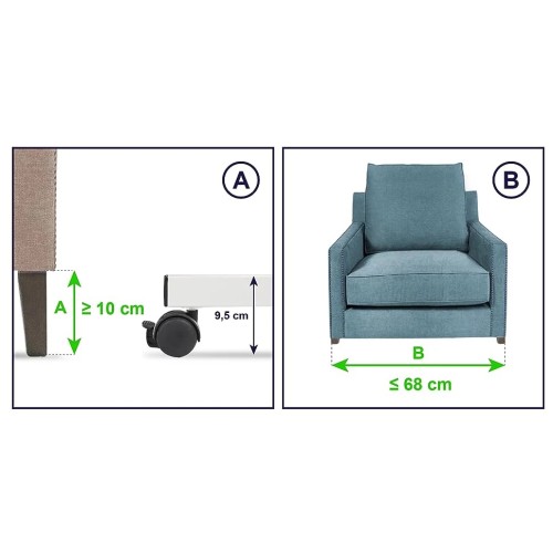 Tavolo Vassoio pranzo con ruote Overbed