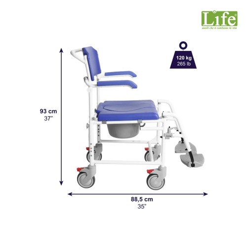 Sedia doccia Wc per disabili con ruote K30014