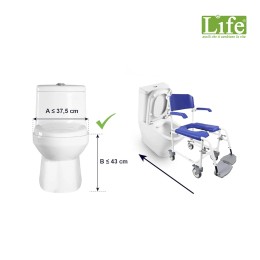 Sedia doccia Wc per disabili con ruote K30014