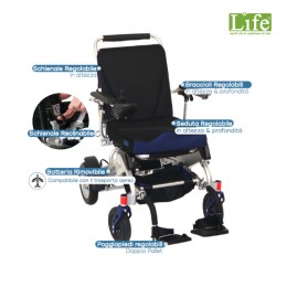 Carrozzina elettrica pieghevole per disabili Ergo 08L 2.0