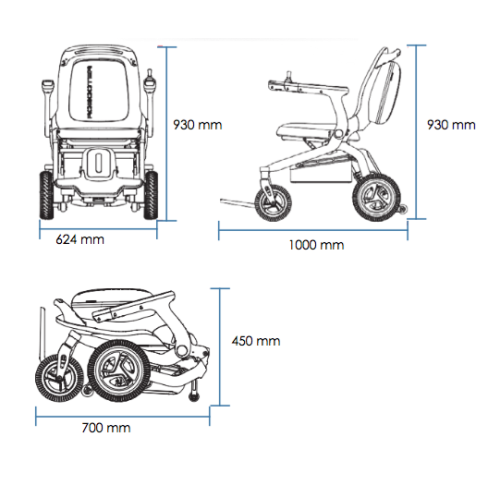Carrozzina elettrica pieghevole per disabili BR7L