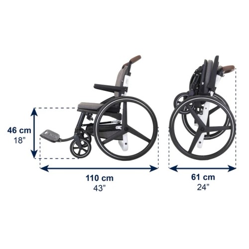 Carrozzina pieghevole autospinta per disabili Elegant