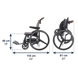 Carrozzina pieghevole autospinta per disabili Elegant