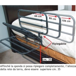 Sponda letto anticaduta, estensibile universale